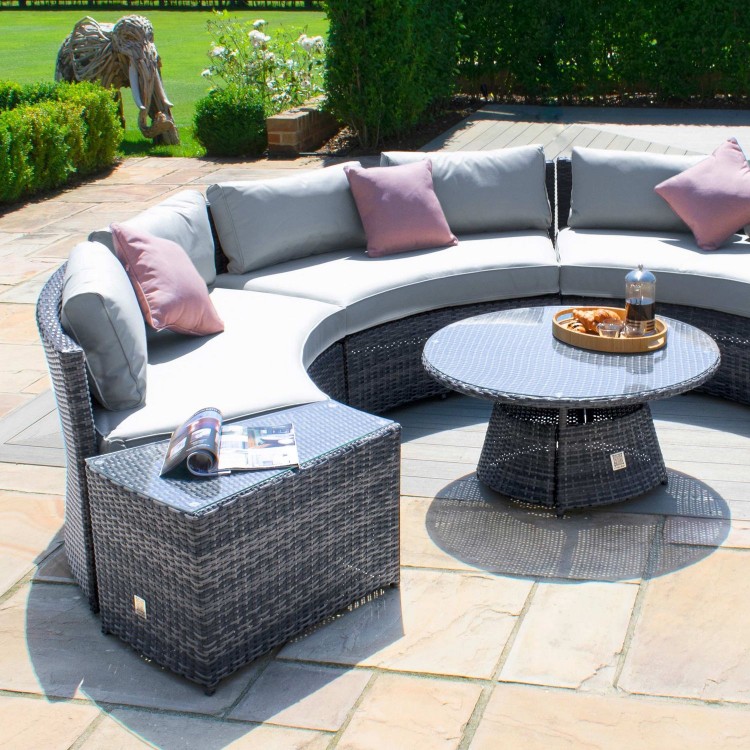 Maze Rattan Garden Furniture Grey Half Moon Sofa Set Oak Furniture House